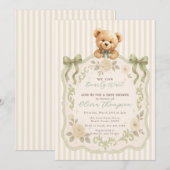 Teddy Bear Baby Shower Invitation (Devant / Derrière)
