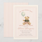 Teddy Bear Baby Shower Invitation (Devant / Derrière)