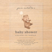 Teddy Bear Baby shower Invitation Acryl Uitnodigingen (Voorkant)