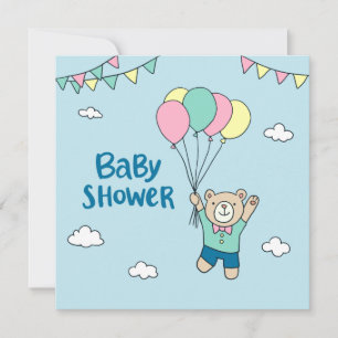 Teddy Bear Baby shower Invitation Feestdagenkaart