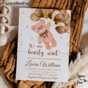 Teddy Bear Baby shower Invitation Girl We kunnen B Kaart