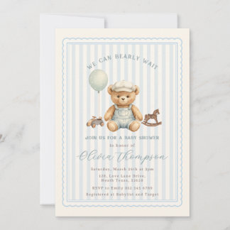 Teddy Bear Baby Shower Invitation Kaart