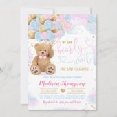 Teddy Bear Baby shower Invitation Kaart (Voorkant)
