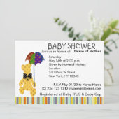 Teddy Bear Baby shower Invitation Kaart (Staand voorkant)