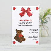 Teddy Bear Baby shower Invitation Kaart (Staand voorkant)