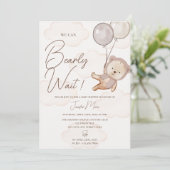 Teddy Bear Baby shower Invitation Kaart (Staand voorkant)