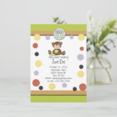 Teddy Bear Baby shower Invitation Kaart (Staand voorkant)