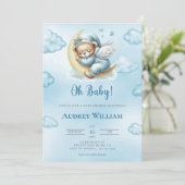 Teddy Bear Baby shower Invitation Oh Baby (Debout devant)