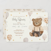 Teddy Bear Baby Shower Invitations (Devant / Derrière)