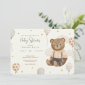 Teddy Bear Baby Shower Invitations (Debout devant)