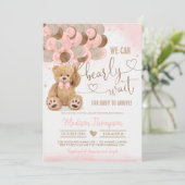 Teddy Bear Baby shower Kaart (Staand voorkant)
