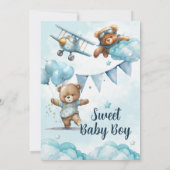 Teddy Bear Baby shower Kaart (Achterkant)