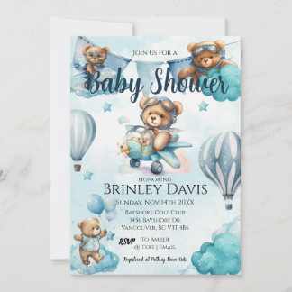 Teddy Bear Baby shower Kaart