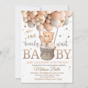 Teddy Bear Baby shower met uitnodiging voor ballon