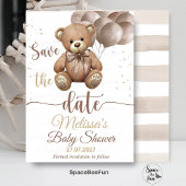 Teddy Bear Baby shower Nodig uit om de datum op te Kaart
