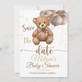 Teddy Bear Baby shower Nodig uit om de datum op te Kaart (Voorkant)