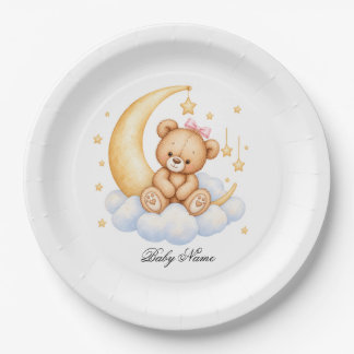 Teddy Bear Baby Shower Paper Plates Papieren Bordje