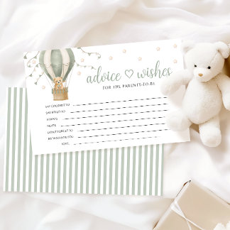 Teddy Bear Baby Shower Parents Advice Wishes Card Briefpapier
