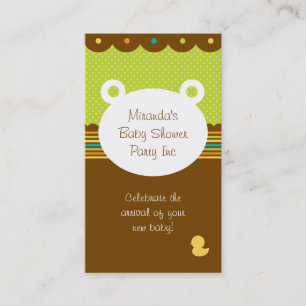 Teddy Bear Baby shower Party Planner Visitekaartje