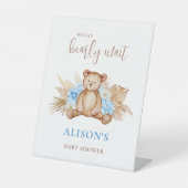 Teddy Bear Baby shower Reclamebord Met Voetstuk (Voorkant)