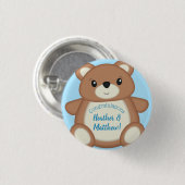 Teddy Bear Baby shower Ronde Button 3,2 Cm (Voorkant /achterkant)