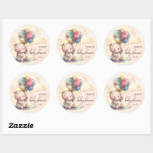 Teddy Bear Baby shower Ronde Sticker (Vel)