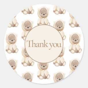 Teddy Bear Baby shower Ronde Sticker