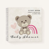 Teddy Bear Baby shower (roze) Guest Book Notitieboek (Voorkant)