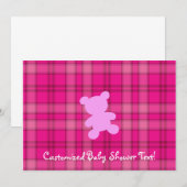 Teddy Bear - Baby shower Roze Uitnodiging (Voorkant / Achterkant)