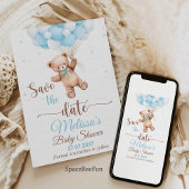 Teddy Bear Baby shower Save The Date We Can Barly Kaart