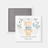 Teddy Bear Baby shower Sla de datum op Magneet (Voorkant / Achterkant)