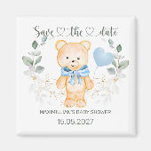 Teddy Bear Baby shower Sla de datum op Magneet (Voorkant)