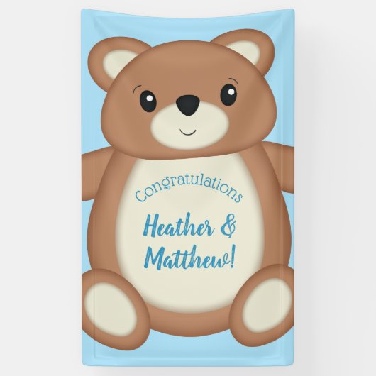 Teddy Bear Baby shower Spandoek (Verticaal)