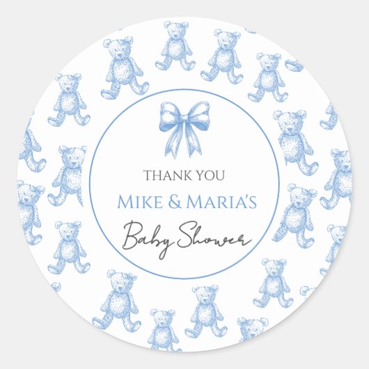 Teddy bear baby shower Sticker (Voorkant)