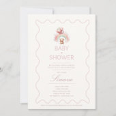 Teddy Bear Baby shower Thema Uitnodigingen Meisjes (Voorkant)