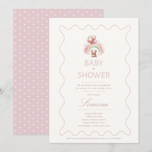 Teddy Bear Baby shower Thema Uitnodigingen Meisjes