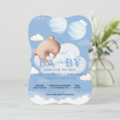 TEDDY BEAR BABY SHOWER UITNODIGING (Staand voorkant)