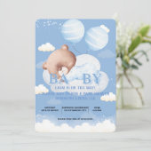 TEDDY BEAR BABY SHOWER UITNODIGING (Staand voorkant)