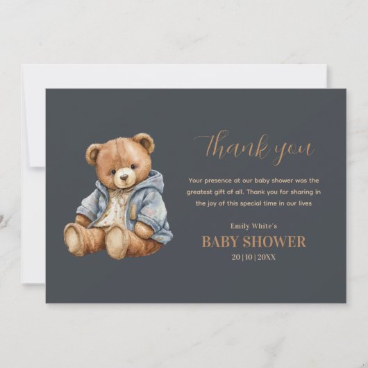 Teddy Bear Baby shower Uitnodiging kan nauwelijks (Voorkant)