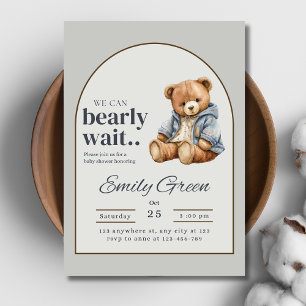 Teddy Bear Baby shower uitnodiging, kan nauwelijks
