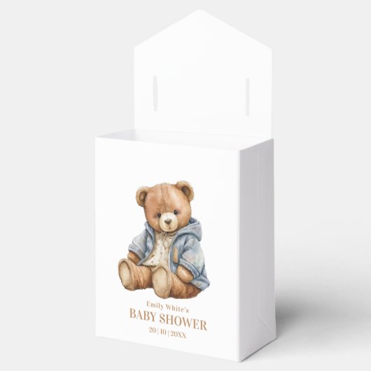 Teddy Bear Baby shower Uitnodiging kan nauwelijks  Bedankdoosjes (Geopend)