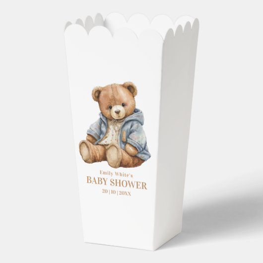 Teddy Bear Baby shower Uitnodiging kan nauwelijks Bedankdoosjes (Achterkant)