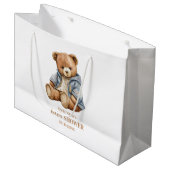 Teddy Bear Baby shower Uitnodiging kan nauwelijks Groot Cadeauzakje (Voorkant Gekanteld)