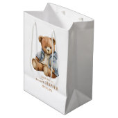 Teddy Bear Baby shower Uitnodiging kan nauwelijks  Medium Cadeauzakje (Voorkant Gekanteld)