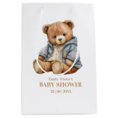 Teddy Bear Baby shower Uitnodiging kan nauwelijks Medium Cadeauzakje (Voorkant)