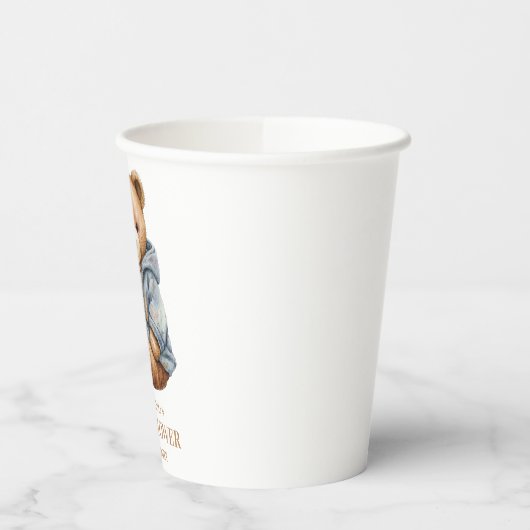 Teddy Bear Baby shower Uitnodiging kan nauwelijks Papieren Bekers (Links)