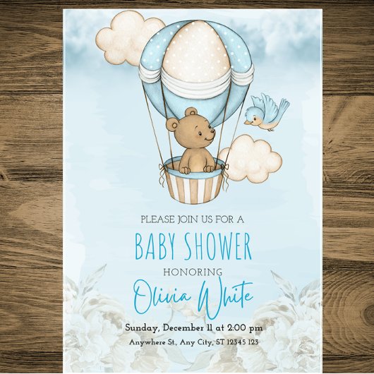 Teddy Bear Baby shower uitnodiging, we kunnen nauw Folie Uitnodiging