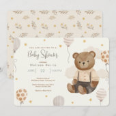 Teddy Bear Baby Shower-uitvindingen Kaart (Voorkant / Achterkant)