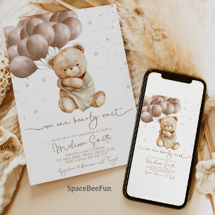 Teddy Bear Baby shower We kunnen bijna niet wachte Kaart