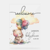 Teddy Bear Baby shower Welcome Acryl Bord (Voorkant)
